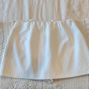 Abercrombie & Fitch White Pinstripe A-Line Skirt